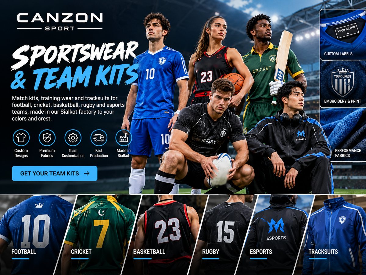 Sportswear & Team Kits manufactured by Canzon Sport